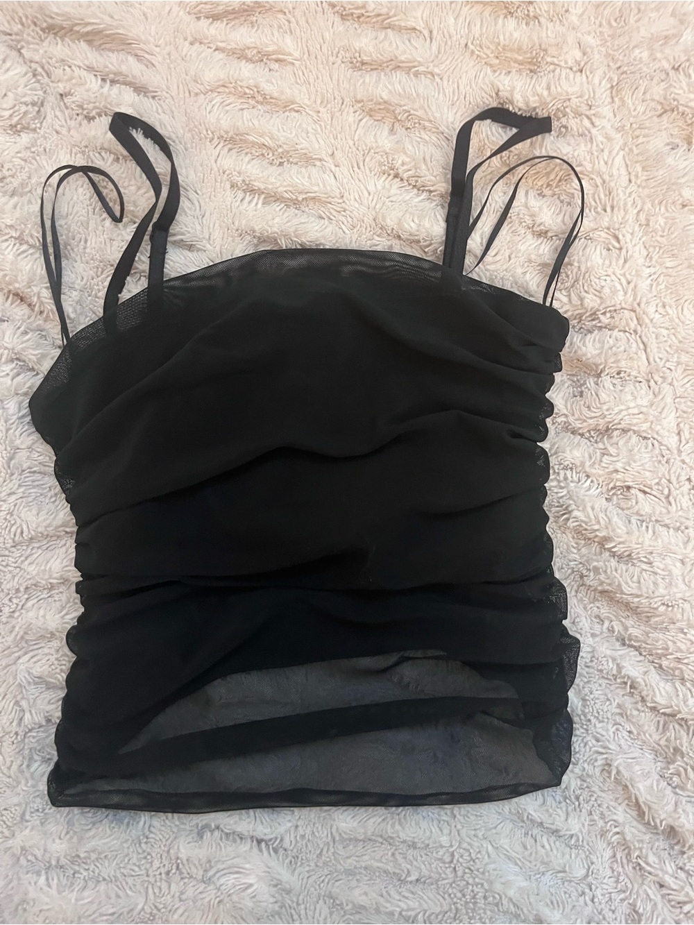 Urban Heritage Black Ruched Double-Strap Cami
